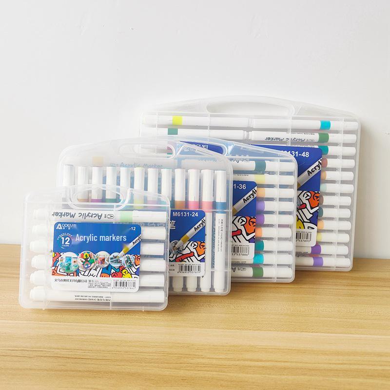 36-Color Acrylic Markers for Primary School Art Projects: Multi-Color Pens for Journaling and Coloring