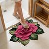 Цветочный Плюшевый Коврик для Пола 3D Оптическая Иллюзия Ковер с Цветком Нескользящий Водопоглощающий Ванный