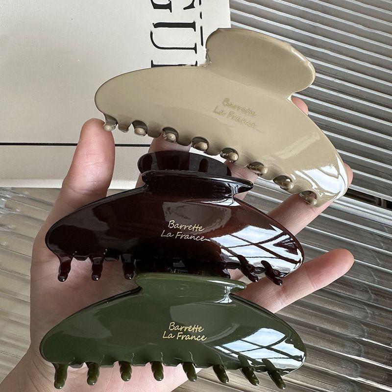 Korean Style Acetate Hair Claw Clip Large Size for Strong Secure Hold Retro Design