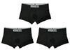 Diesel Men's 3-Pack Boxer Briefs, Size L, Black (Parallel Import)