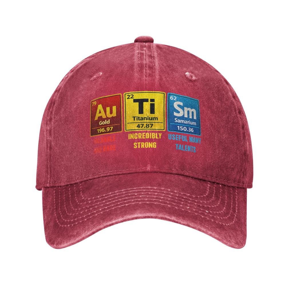 Autism EleUnisexts Periodic Table Awareness ASD  Fashion Baseball Cap Hats Visor Protection Snapback Cotton tops gorras