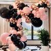 116pcs Black Pink Balloon Rose Golden  Balloons Garland Arch Kit For Birthday, Wedding, Graduation, Anniversary, Celebrations, P