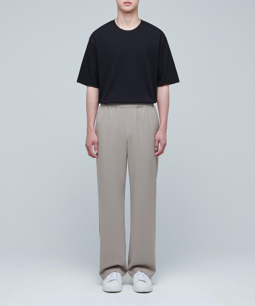 MUSINSA STANDARD Genderless Wide Elastic Waist Slacks [Light Beige]