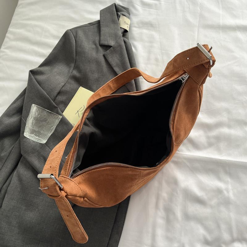 Женская мода искусственная замша мягкие сумки и кошельки винтаж 2024 зима новый тренд Y2K подмышечная сумка женская сумка через плечо