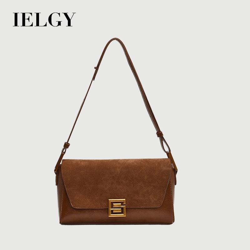 Ielgy Retro All-Match Frosted One-Shoulder Underarm Bag Ladies Cross-Body Small