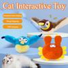 USB Charging Interactive Cat Toys Flapping Wings Bird Cats Playing Toy Simulation Bird Interactive Toys Chirping Birds Plush Toy