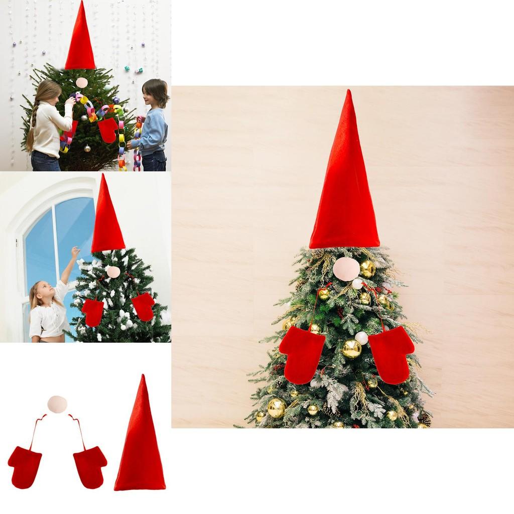 Креативная полиэстеровая звезда-верхушка на елку с элегантной шляпой, носом и перчатками