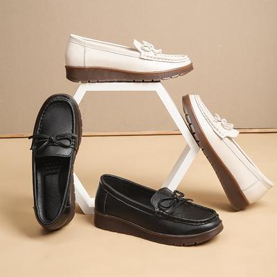 Возврату и обмену не подлежит [Распродажа] Кожаные туфли для матерей с мягкой подошвой, туфли среднего возраста на плоской подошве, женская рабочая обувь, говяжьи сухожилия