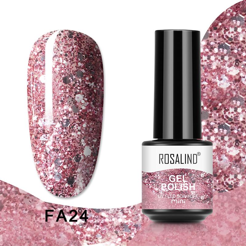 ROSALIND Mini Nail Polish Gel Semipermanent UV Multiple Colors Varnish Hybrid Nail Art Soak Off Top Base Coat Regular Gel Lacquer