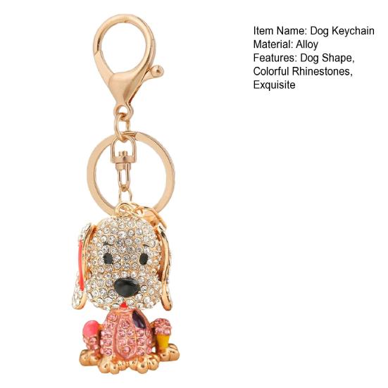 Автомобильный брелок в форме собаки с героями мультфильмов, красочные инкрустированные стразами брелок для ключей, сумка, сувенир, очаровательные модные аксессуары