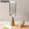 1pc Stainless Steel Food Grater With Round Beech Wood Handle Kitchen Food Grater Cheese Planer