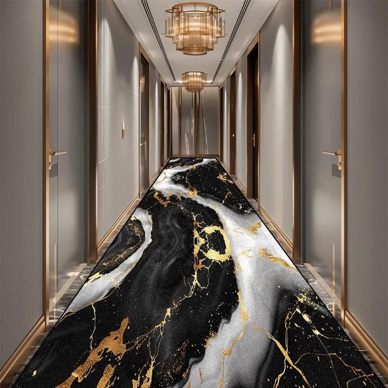 Nordic Marble Decoration Long Corridor Carpet Living Room Luxury Runner Rug Hotel Aisle Floor Mat Home Room Doorway Hallway Rugs