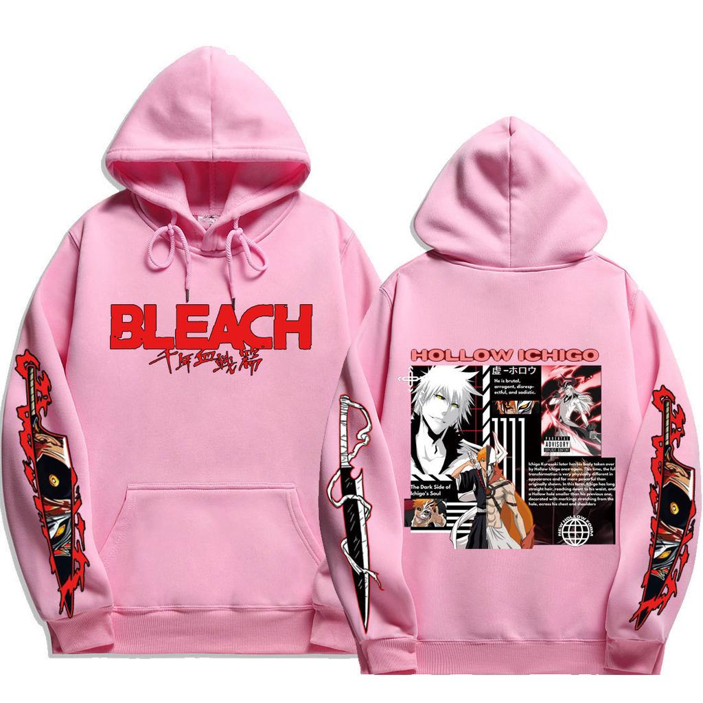 Худи BLEACH Hollow Ichigo с принтами, коллаж с Холлоу Ичиго, Зангетсу, текстом и фото, оверсайз, для фанатов аниме