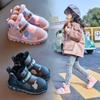 Girls' Snow Boots New Winter Children's Cotton Shoes with Fleece Thickened Boy Waterproof Non-slip Baby Cotton Boots