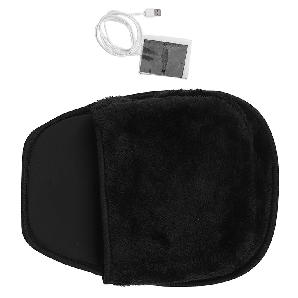 USB Heated Computer Mouse Pad Hand Warmer Roomy Hand Warming Mouse Pad Desk Accessories for Men and WomenBlack