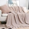 Nordic Knitted TV Blankets Bed End Decor Drop Ship Shawl Sofa Blanket with Tassels Scarf Sofa Emulation Fleece Throw Blanket