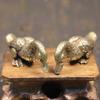 Antique Copper Small Duck Figurines Ornaments Handmade Brass Animal Crafts Tea Table Pet Home Decor Accessories Desk Decorations