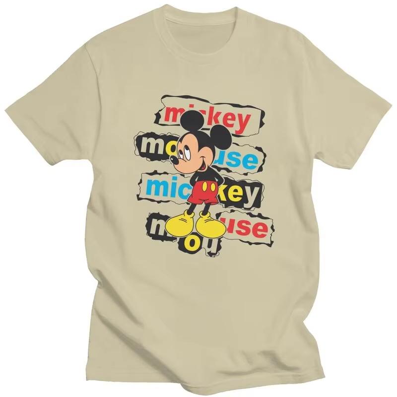 2025 New Custom Mens Mickey Mouse T Shirt Short Sleeves Cotton Tshirts Streetwear T-shirt Casual Tees Slim Fit Clothing