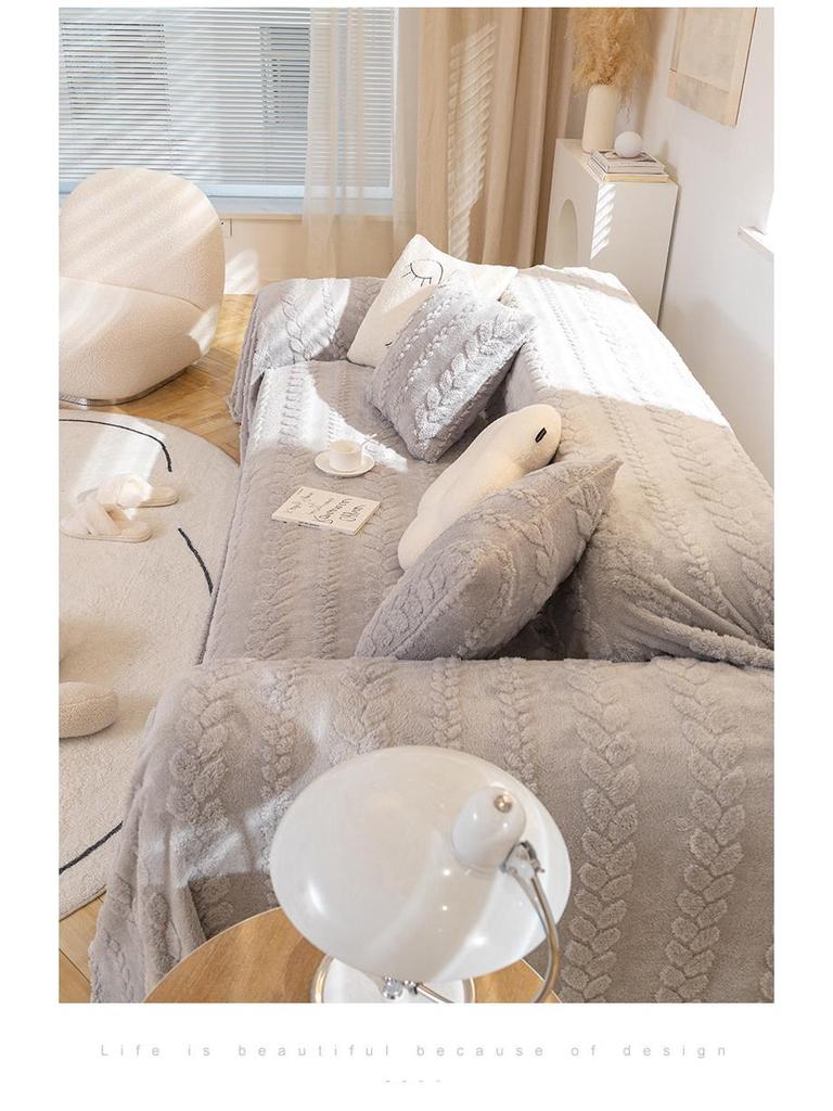 Плюшевый универсальный зимний чехол для дивана - защита от царапин и комплексная защита