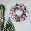 Artificial Christmas Wreath Floral Chic Rustic Front Door Garland Party Decor for Patio Wall