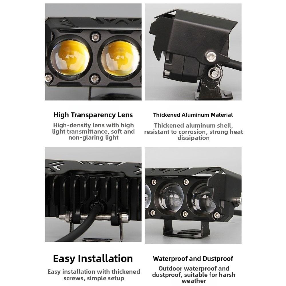 Super Bright Hi/Low Beam Fog Lamps Dual Color Driving Light for Car Trucks SUV UTV