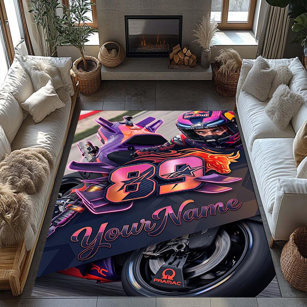 Jorge Lorenzo Customizable Name Floor Rug Office Rug Perfect For Playrooms Living Rooms Study Room Balcony Antislip Carpet Decorate Offices