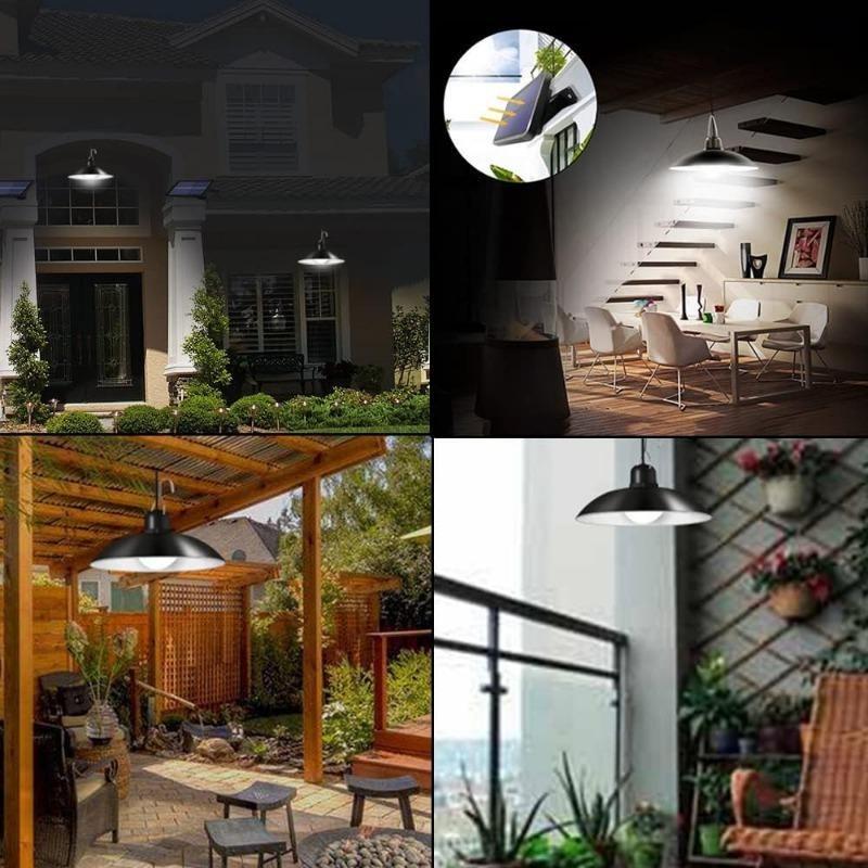 Солнечное освещение для навеса, Внутреннее и наружное светодиодное освещение на солнечной энергии для навеса с дистанционным управлением и поликристаллическими солнечными панелями