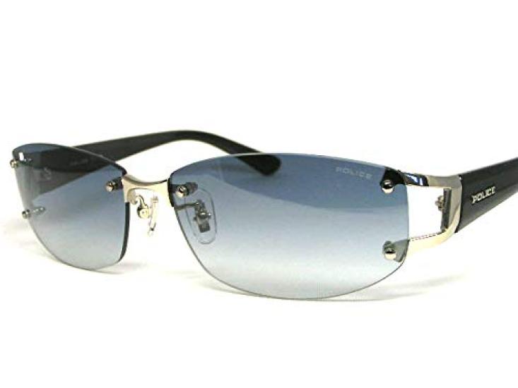 Police Солнцезащитные очки POLICE SPLC60J 579L 59 с футляром Защита от УФ-лучей Безободковая Двухточечная Японская Модель Модель 2021 Овальная Титановая Комбинированная Оправа Блестящая Градиентная []
