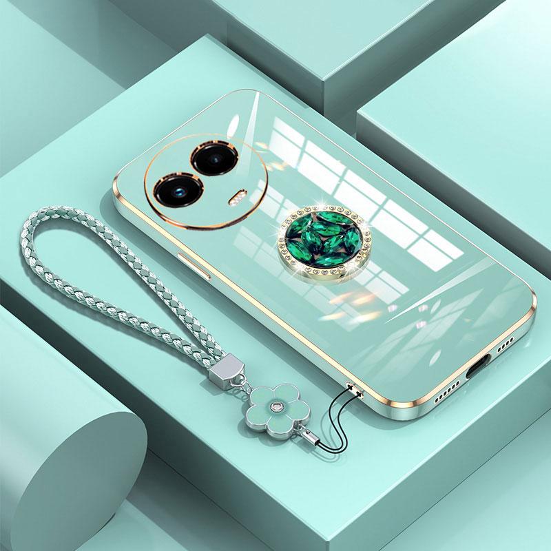 Чехол для Realme 11 5G Роскошный чехол-кольцо с бриллиантами для OPPO Realme 11X 6.72'' A17 A96 Чехол для телефона со шнурком Гальванический чехол Realme11