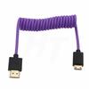 HangTon 8K 4K 60p Mini HDMI To HDMI Braided Coiled Cable for Nikon Z5 Z7 D750 Sony CX7 SR7E Canon EOS R RP 5DIV ATOMOS Ninja V Portkeys Video Assist