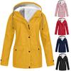 Women's Autumn Winter Plus Velvet Outdoor Jacket Windproof Waterproof Mountaineering Hooded Coat