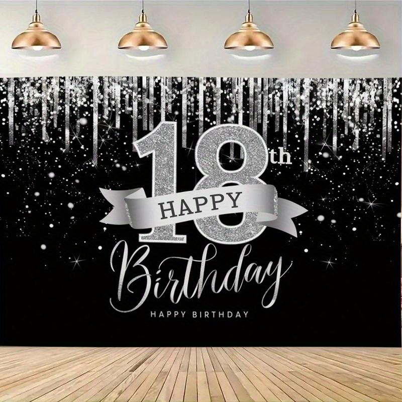 An elegant 18th birthday party banner - black and gold polyester, home decoration, birthday party decoration