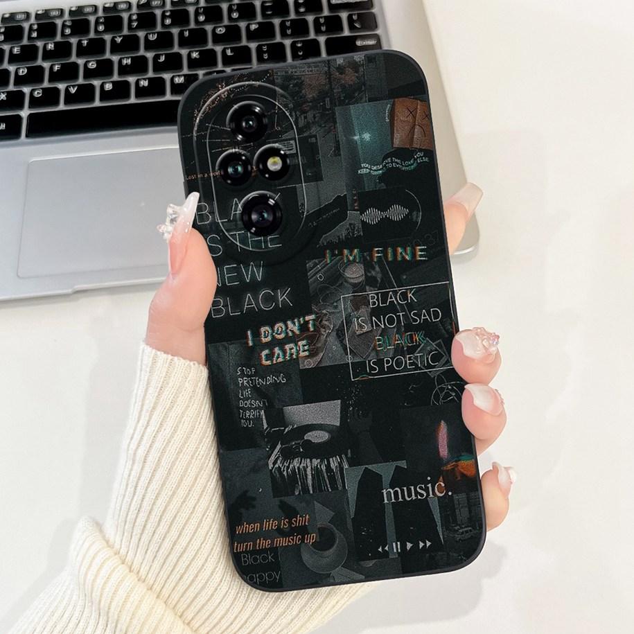 Чехол для Honor 200 Pro ELP-AN00 Чехол для телефона Популярный Цветок Авокадо Мягкий Силикон Матовый Fundas Для Honor 200Pro Защитный Бампер