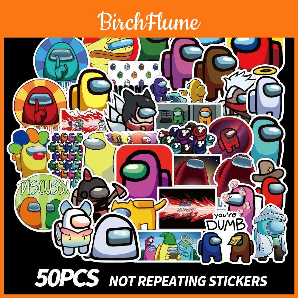 Among 50pcs Game Us Stickers Waterproof Pvc Luggage Laptop Mug Bikes Diy Decals