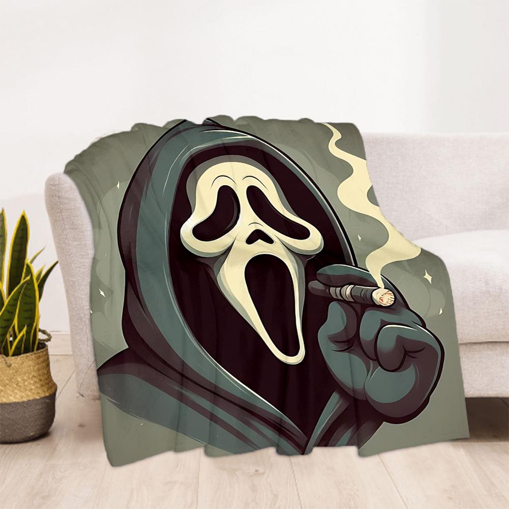 1 шт. Плед Scream для улицы, легкий, фланелевый, мягкий и теплый, для использования в любое время года, для дивана, улицы, кемпинга, гостиной, офиса, стула