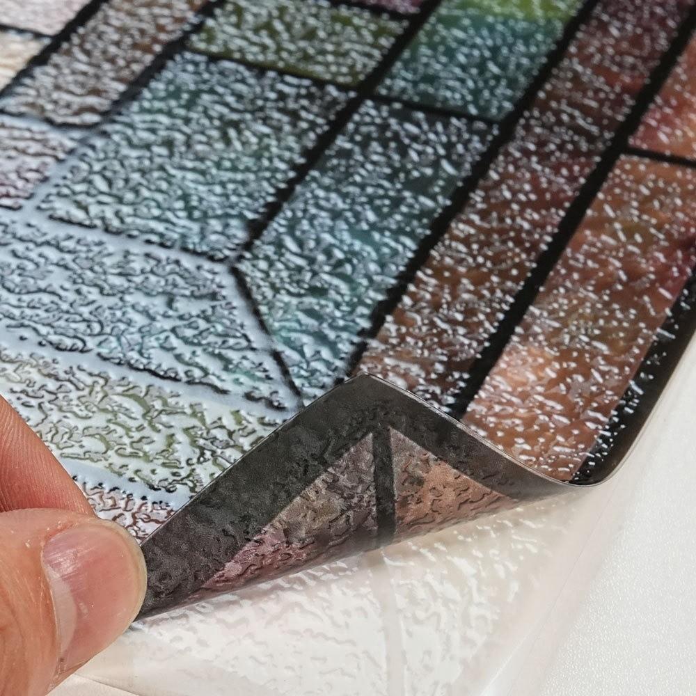 Rainbow Pattern Lattice Window Film Non-Adhesive Privacy Window Film  for Windows Doors Sidelight