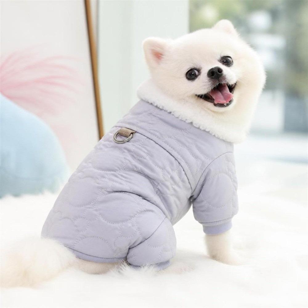 Windproof Dog Hiking Jacket Plush Dog Bodysuit Fashion Dog Vest Coat for Small Medium Dog