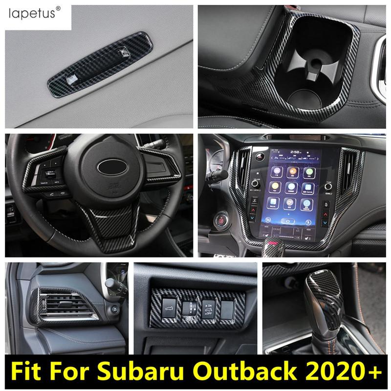 Для Subaru Outback Фара Рулевое колесо Рычаг переключения передач Подстаканник Панель переключения передач Декоративная накладка Аксессуары из углеродного волокна