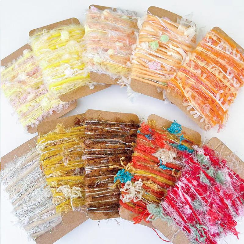 2 М Раскрашенные вручную резинки для волос из пряжи Полиэстеровая пряжа Сделай сам Рождественские поделки Бохо-шик Рождественские наборы для рукоделия