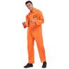 Halloween Prisoner Cosplay Jumpsuit with Manacle Halloween Unisex Children Adult Role Play Outfit Long Sleeves Lapel Zipper Festivals Parties Costume