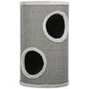 Scratching Barrel, 60 cm High diameter 35 cm Two-Story Cat Barrel with 2 Caves, Plush Edge, for 1-2 Cats up to 5 kg, Light Grey