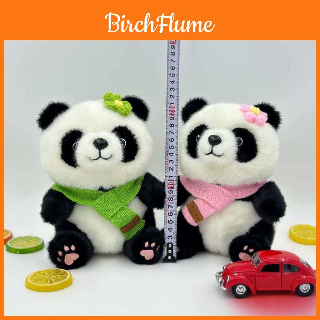 Plush Panda Toy With Green Scarf Soft Stuffed Animal For Kids And Teens