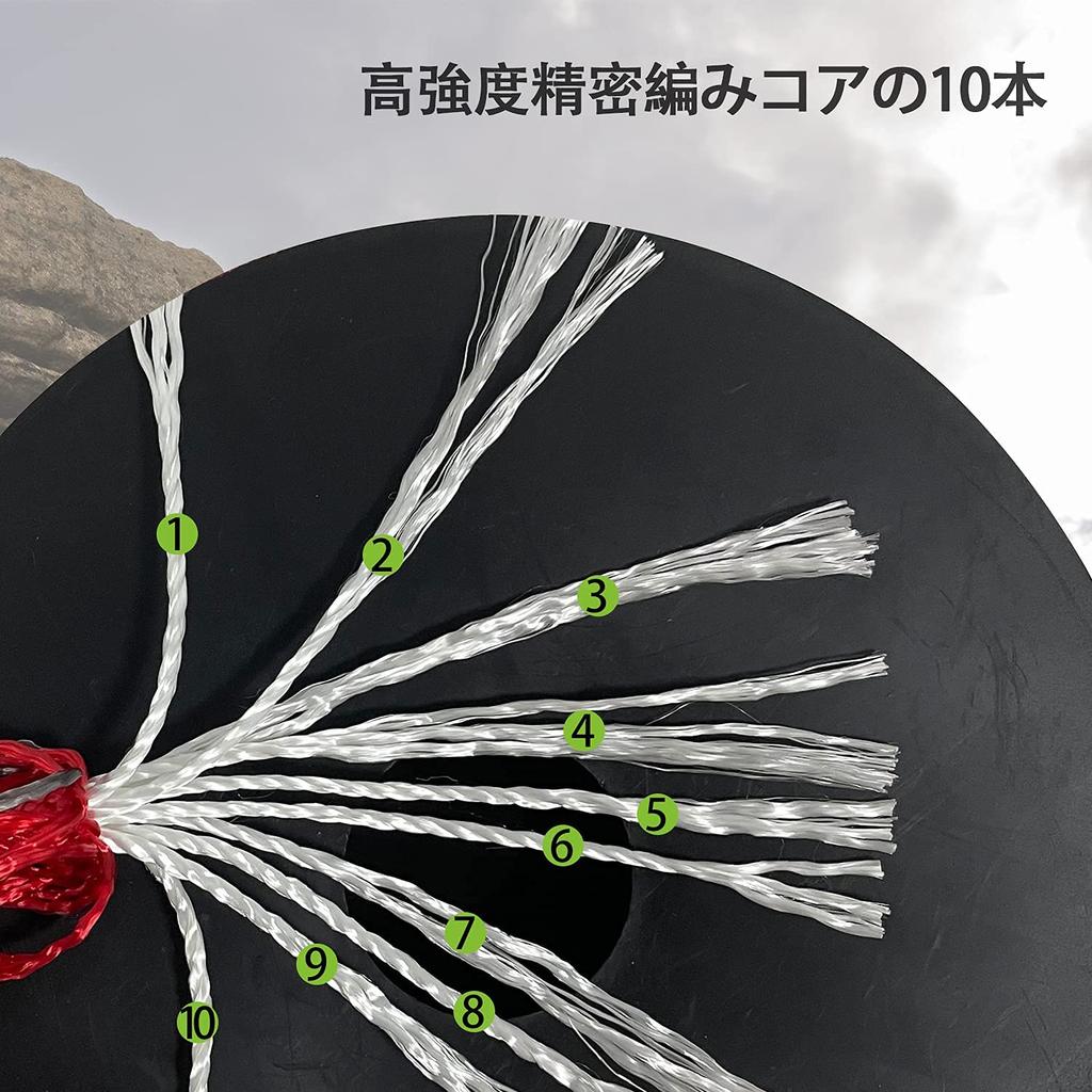 Sutekus Палаточный 8мм Паракорд с отражающим элементом, нагрузка 2000 кг, длина 40 м, веревка, диаметр, материал, (2 тонны) Вместимость, (красный)