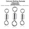 Barrel Durable Fishing Connector Solid Ring Fishing Rolling Swivel Connector Rolling Swivels