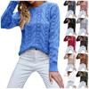 Women's Long Sleeve Solid Color Round Neck Pullover Knit Top Sweater