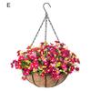 Искусственные висячие цветы с корзиной Искусственные шелковые цветы на кокосовой подкладке Корзина Искусственная висячая фиолетовая петуния для весеннего садового крыльца