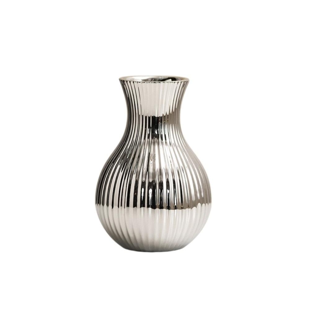 Floral Arrangement Flowerpot Minimalism Tabletop Decor Ceramic Electroplated Vase Home Decor