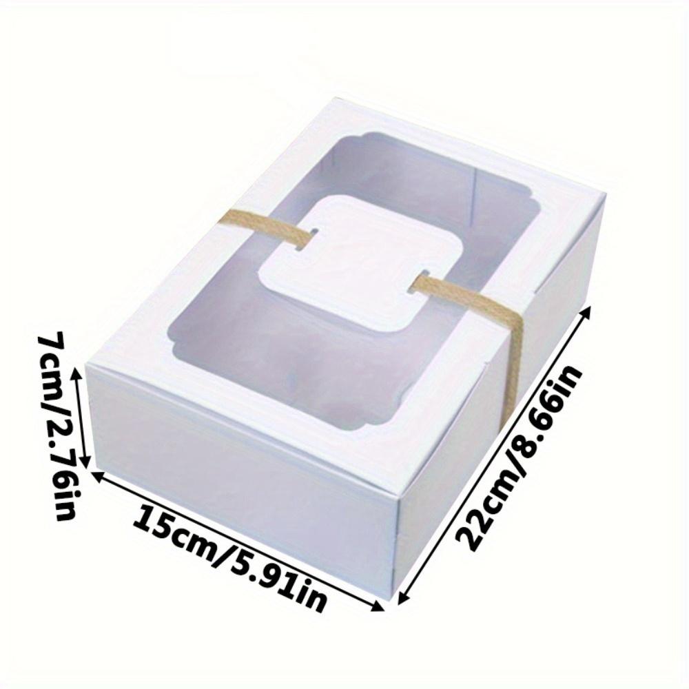 12pcs Large Kraft Paper Box Biscuit Candy Cake Gift Box PVC Transparent Window Birthday Gift Wedding Party Supplies Packaging Box Wedding