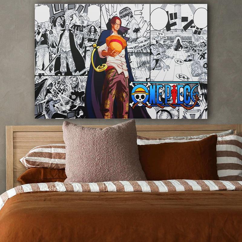 Декоративный постер, цельный аниме-персонаж, красные волосы, хвостовики, фон, ткань для декора стен дома, спальни