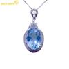 Медный сплав морской синий циркон женский кулон ожерелье модный подарок